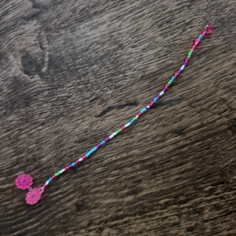 American Girl Beachy‎ Hair Beads Doll OS Multicolor Pink Flower Clip Accessory